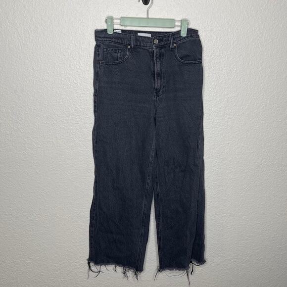 Pacsun Nora Wide leg raw hem black denim women's jeans size 27 - Picture 1 of 4